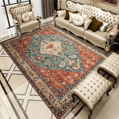 Navak Carpet Bohemian Carpet Nordic Retro Ethnic Style Crystal Velvet Mats Sofa Coffee Table Large Area Covered With Rug