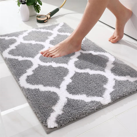 Navak Carpet Olanly Shaggy Bath Mat Microfiber Super Absorbent Bathroom Shower Rug Non-Slip Soft Shower Mats Floor Plush Carpet Foot Wash Mat