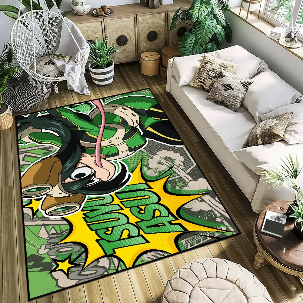 Navak Carpet anime My h-Hero Academia Tsuyu Asui small carpet Rug Home Decor Bedroom hogar Mat Hallway Balcony Entrance Doormat Decoration