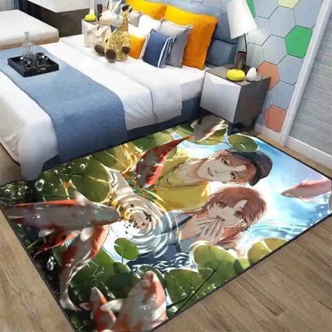 Navak Carpet Exclusive Picks Japanese Anime Loop-Pile Rug - Machine Washable Bedside Carpet for Airbnb, Hotel, Cozy Home Decor