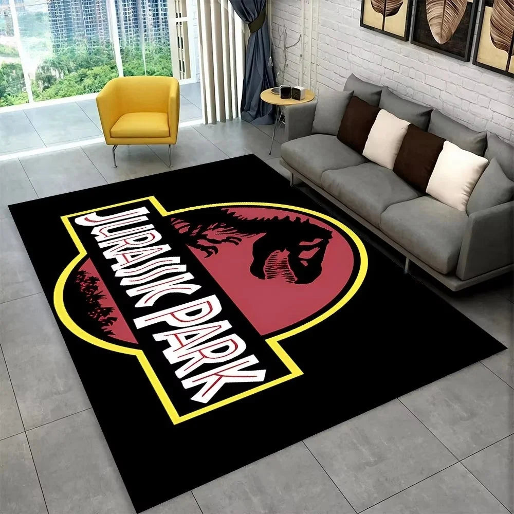Navak Carpet 3D J-Jurassic Park Dinosaur Carpet Large Area Rug Bedroom Kids’ Playroom Floor Mat Non-Slip Living Room Decor Fun Sofa Accent