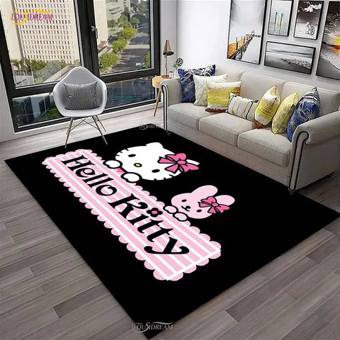 Navak Carpet Hello Kitty kawaii Cartoon Anime Carpet for Living Room Bedroom Rug Kitchen Door Kids Un-slip Floor Mat Alfombra Birthday gift