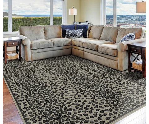 Navak Carpet Living Room Carpet Large Size Bedroom Bedside Floor Mat Machine Washable Carpets Cheetah Leopard Print Retro Home Decoration Rug