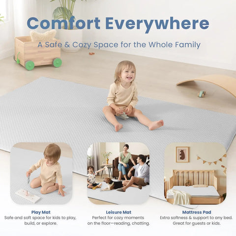 Navak Carpet Papamama Summer Soft Carpet  Cooling Floor Mat Breathable Non-Slip Baby Play Mat Living Room Rug for Bedroom Playtime