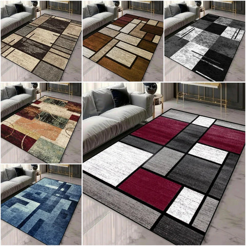 Navak Carpet Geometric Pattern 3D Area Rugs for Living Room and bedroom decor Washable Carpets with Non-slip Backing European Inspired Mats