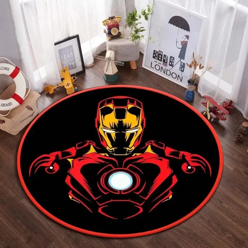 Navak Carpet Daily Picks DISNEY Marvel The Avengers Round Carpet Anime Rug Non-Slip Play Mat Cute Floor Rugs For Living Room Bedroom Kids Mats