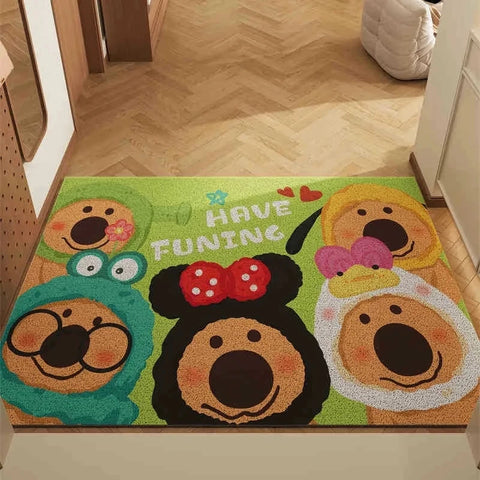 Navak Carpet Cartoon Cute Bear Carpet Living Room Bathroom Balcony Entrance Door Mat Dirty and Non-Slip Easy To Clean Home Decoration Rug