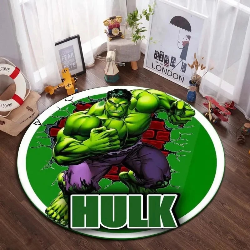 Navak Carpet Daily Picks DISNEY Marvel The Avengers Round Carpet Anime Rug Non-Slip Play Mat Cute Floor Rugs For Living Room Bedroom Kids Mats