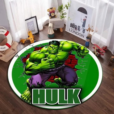 Navak Carpet Daily Picks DISNEY Marvel The Avengers Round Carpet Anime Rug Non-Slip Play Mat Cute Floor Rugs For Living Room Bedroom Kids Mats