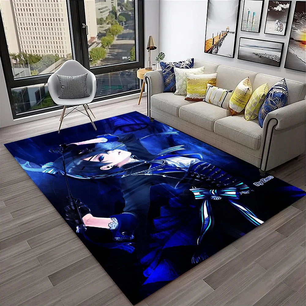 Navak Carpet 3D Anime Black Butler Cartoon Carpet Rug for Home Living Room Bedroom Sofa Doormat Decor,kids play Area Rug Non-slip Floor Mat