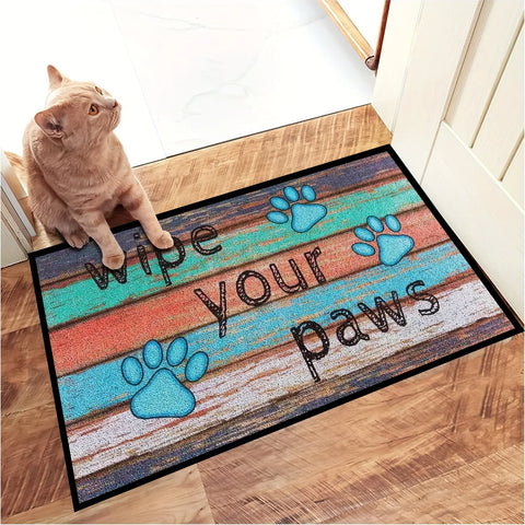 Navak Carpet Cat Paw Print Doormat Kitchen Rug Absorbent Floor Mat For Household Decorative Welcome Entrance Door Mats Washable Home Carpets