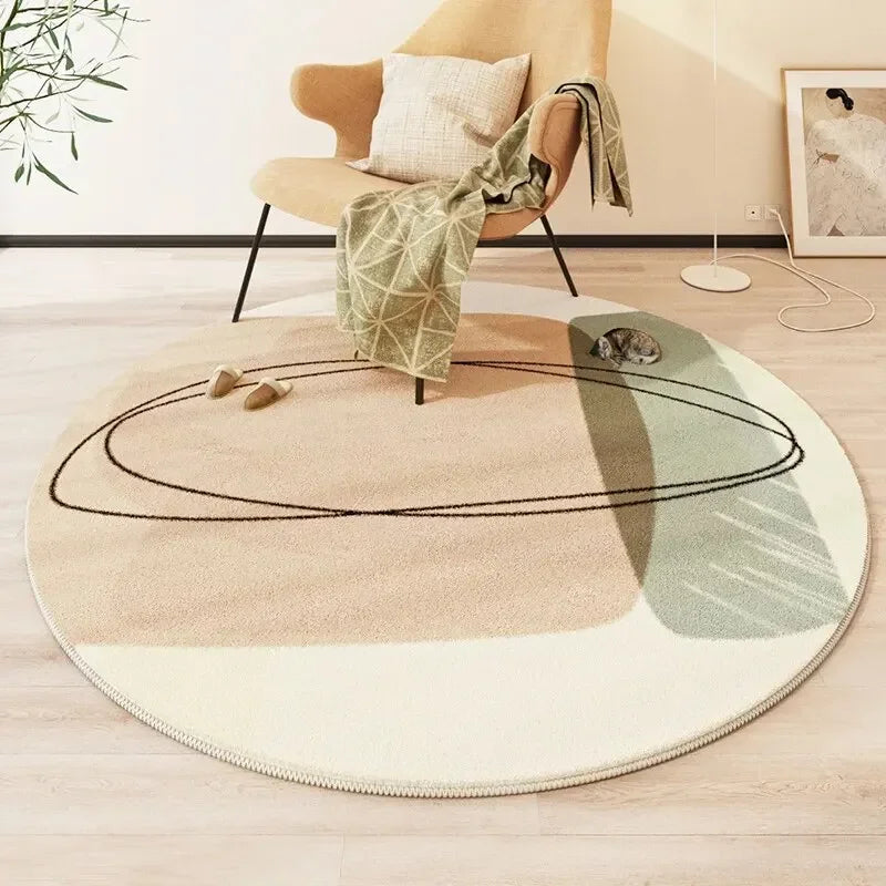 Navak Carpet Exclusive Picks Modern Style Round Living Room Carpet Children's Room Bedroom Crawling Mat Non-slip Bed Blanket Thick Washable Mat