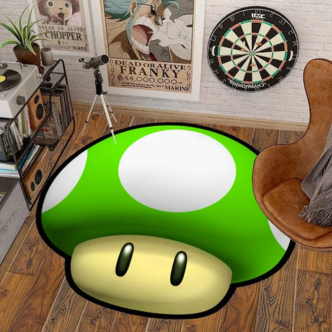 Navak Carpet 40-140cm Cartoon Game Super Bros Area Carpet Irregular Marioed Luigied Design Rug Lounge Bedroom Bedside Floor Mat Home Decor
