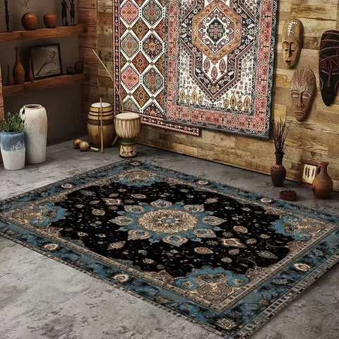 Navak Carpet Persian American Retro Carpet Large Area Living Room Decoration Home Ethnic Style Bedroom Rug Cloakroom Lounge Soft Mat Washable