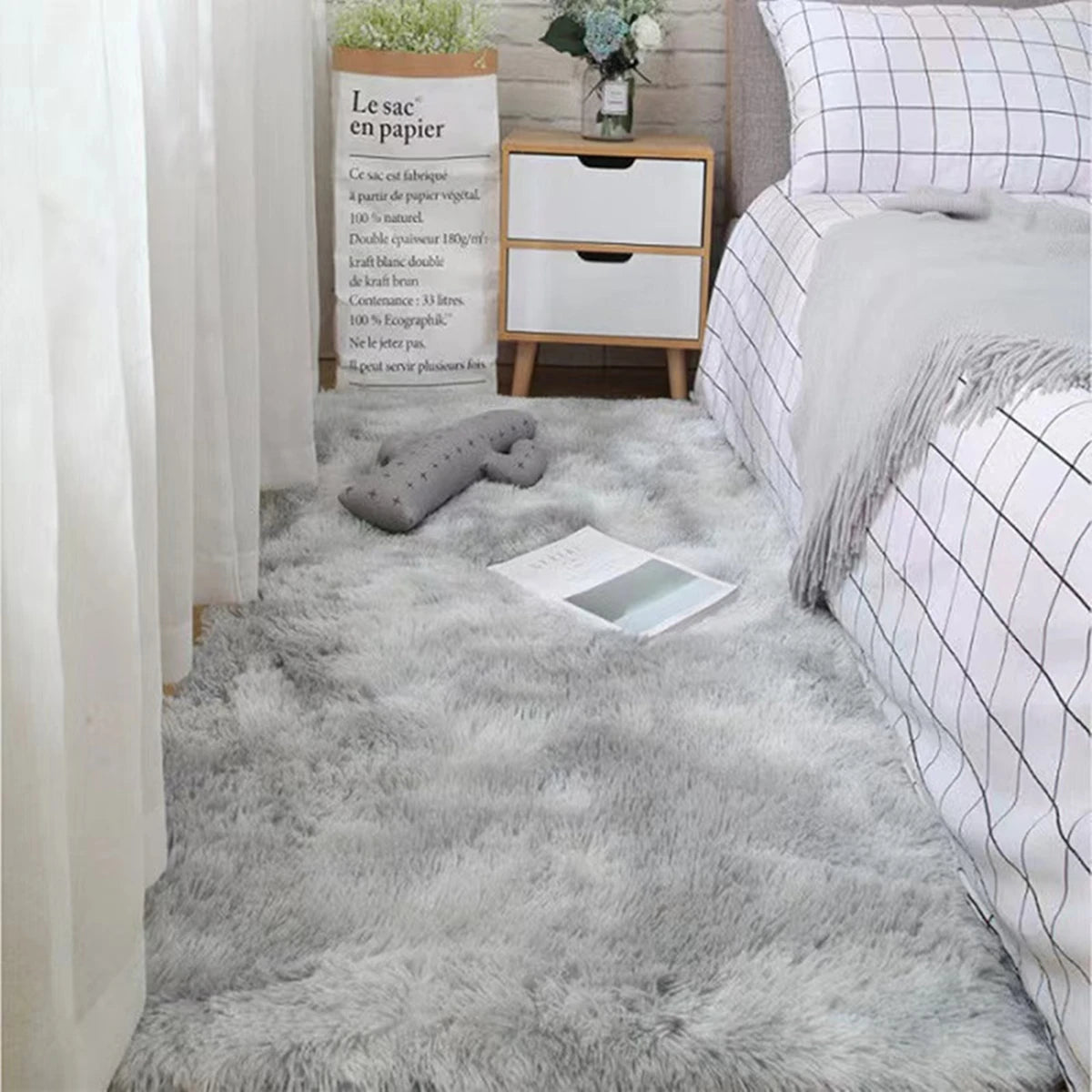 Navak Carpet Soft Area Rugs Bedroom Carpet Fluffy Non-slip Tie-Dyed Fuzzy Shag Plush Soft Shaggy Bedside Rug Living Room Carpet