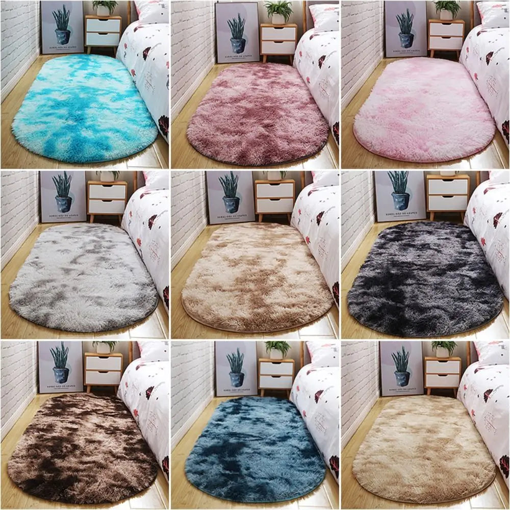 Navak Carpet Tie-dyed New Non Slip Imitation Wool Long Hair Carpet Floor Protection Bedroom Mats Faux Fur Sheepskin Rug Soft Rugs