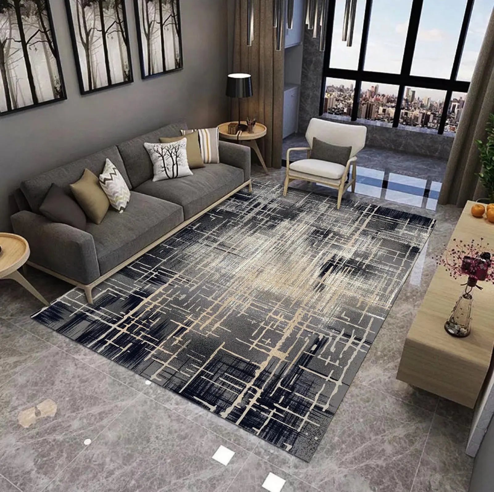 Navak Carpet Nordic Luxury Living Room Carpets Short Plush Flannel Bedroom Floor Rugs Room Decor Large Area Sofa Coffee Table Mat 160x200cm