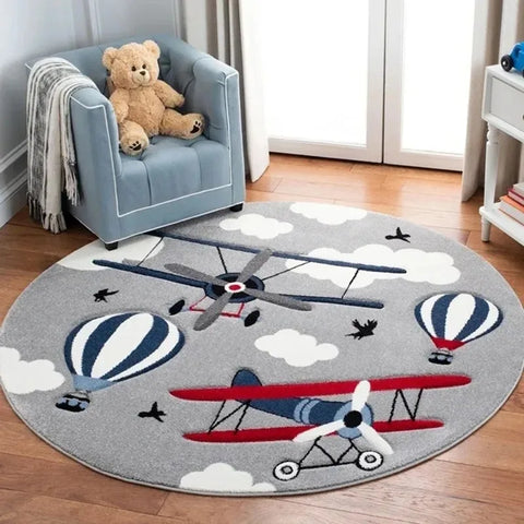 Navak Carpet Cartoon Animal Round Rug Girl Children's Room Crawling Floor Mat Bedroom Living Room