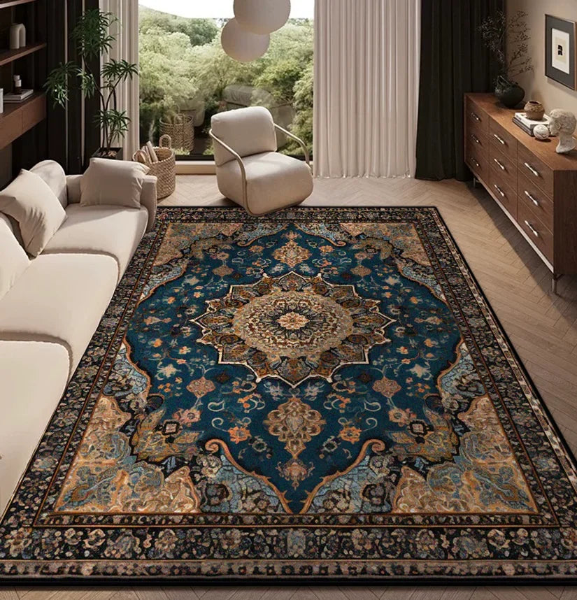 Navak Carpet Carpet for Living Room Persian Retro Decoration Home Bedroom Bedside Soft Non-slip Mat Floor Lounge Easy Clean Fluffy Plush Rug