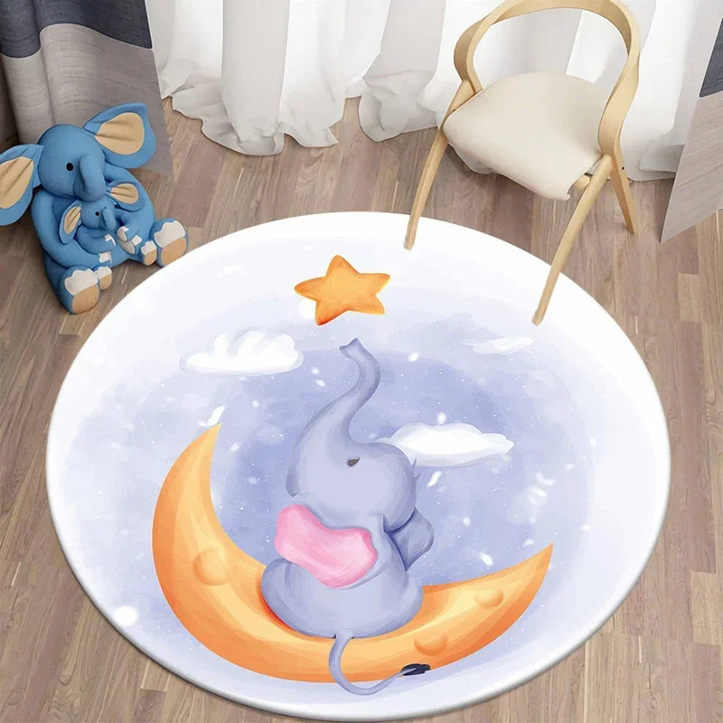 Navak Carpet Cartoon Cute Bear Round Carpet for Living Room Rugs Bath Mat for Children Room Mats Bedroom Carpets Baby Kids Room Home Decor