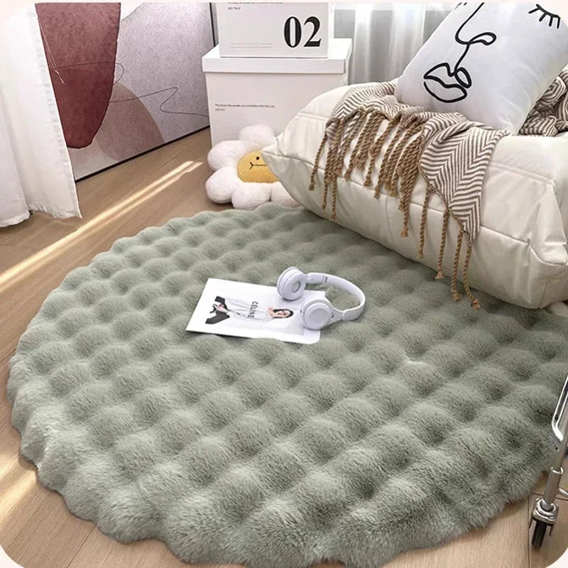 Navak Carpet Nordic Round Carpets for Living Room Plush Floor Mat  Soft Area Rugs  Bedroom Bedside Fluffy Mat Non Slip Shaggy Rug Room Decor