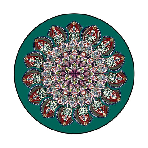 Navak Carpet Round Bohemian Mandala Carpet for Living Room Geometric Print Ethnic Style Bedroom Mat Home Decor Rugs Machine Washable Area Rug