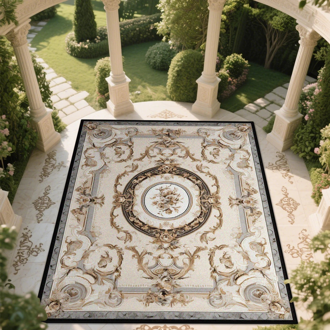 Navak Carpet European style Large Living Room Carpet Classical Large Area Rugs Balcony Washable Area Rug Room Décor Retro European Tatami Mat
