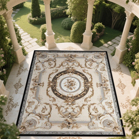 Navak Carpet European style Large Living Room Carpet Classical Large Area Rugs Balcony Washable Area Rug Room Décor Retro European Tatami Mat