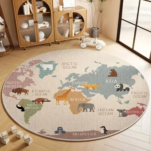 Navak Carpet Exclusive Picks Flannel Carpet Cartoon Game Living Room Mat Round Rug Coffee Table Sofa Cushion Stain-Resistant Non-Slip Rug Home Decor