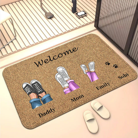 Navak Carpet Family Members Home Living Room  Sofa Door Mat Decoration Anti Slip Floor Mat Cute Rug  Door Mat Carpet  Area Rug  Kawaii Rug