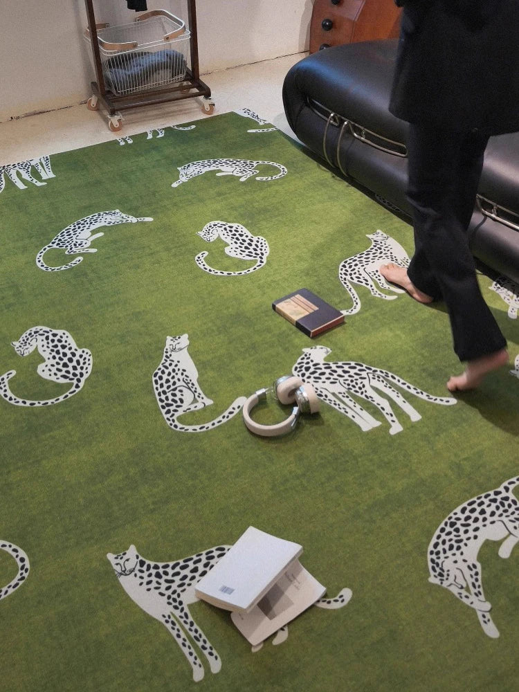Navak Carpet Modern Nordic Living Room Carpet Artistic Leopard Print Rug Home Decoration Comfortable Soft Bedroom Bedside Non-slip Floor Mat