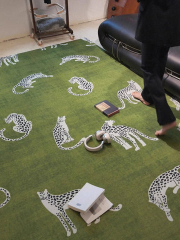 Navak Carpet Modern Nordic Living Room Carpet Artistic Leopard Print Rug Home Decoration Comfortable Soft Bedroom Bedside Non-slip Floor Mat
