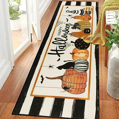 Navak Carpet Halloween Horror Pumpkin Kitchen Hallway Balcony Rugs Home Decor Bedroom Bedside Foot Mat Bathroom Laundry Room Anti-slip Mat