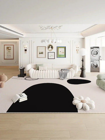 Navak Carpet Modern Luxury Bedroom Decor Bedside Carpet Large Area Black White Carpets for Living RoomPlush Rug HomeMat
