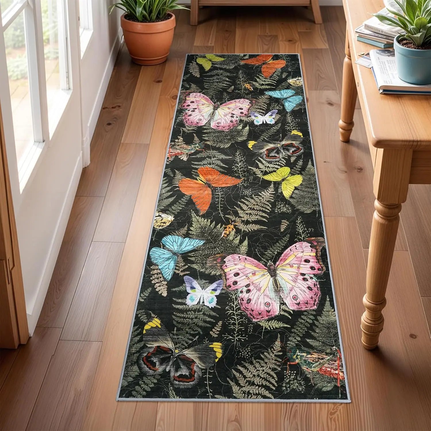 Navak Carpet Washable Oriental Area Rug  Rugs for Living Room Soft Carpet for Bedroom Waterproof Floral Distressed Indoor Stain