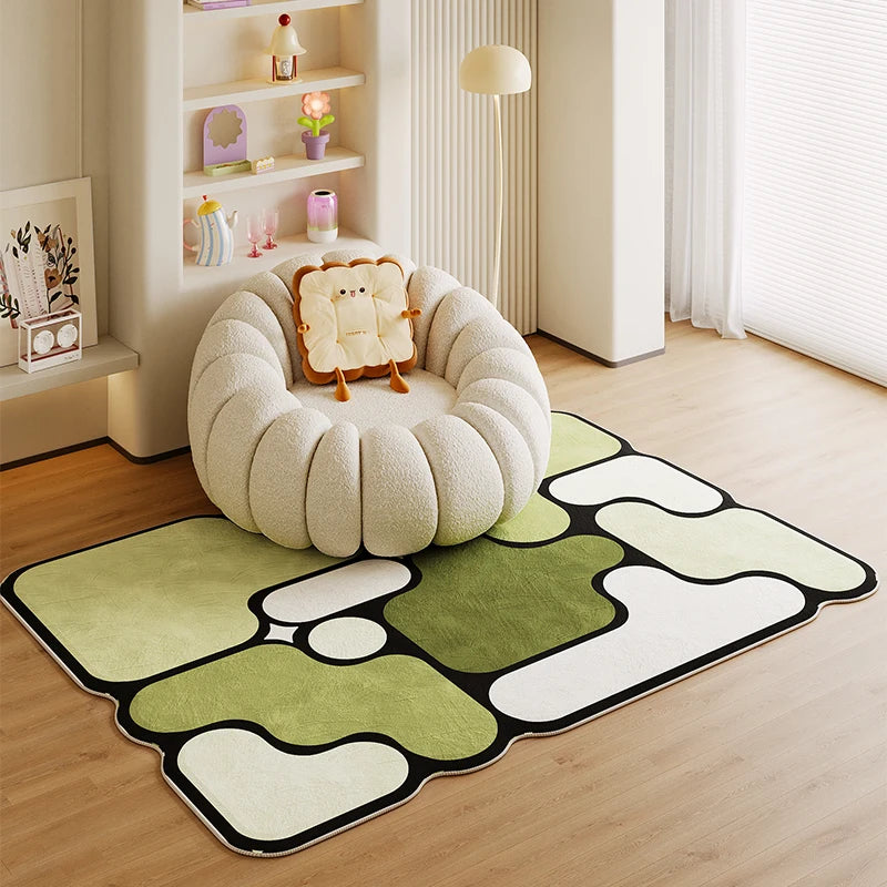 Navak Carpet Exclusive Picks Dopamine Patchwork Imitation Cashmere Rug Comfort Washable Living Room Sofa Rug Bedroom Rug Recliner Chair Rug Home Decor