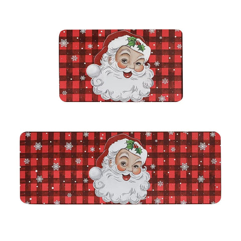 Navak Carpet Santa Claus print Christmas Long Strip Crystal Velvet Carpet Home Kitchen Bathroom Toilet Dirty Wear NonSlip Mat Home Decoration