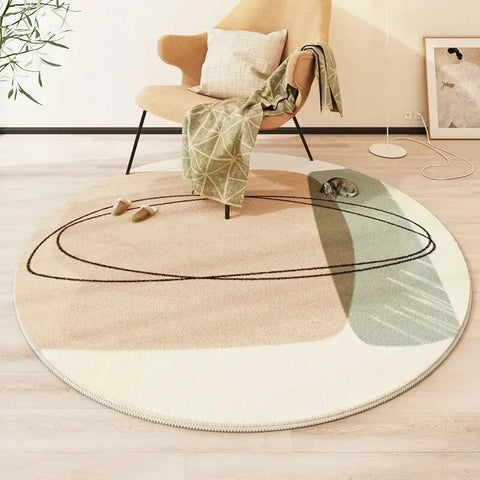 Navak Carpet Exclusive Picks Modern Style Round Living Room Carpet Children's Room Bedroom Crawling Mat Non-slip Bed Blanket Thick Washable Mat
