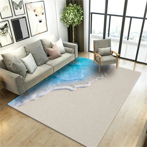 Navak Carpet Beach Waves 3D Printed Carpets for Living Room Kids Room Rug Kitchen Mat Floor Carpets Modern Entrance Mat Home Bathroom Rugs