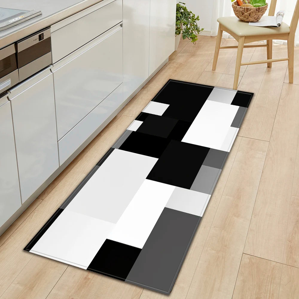 Navak Carpet Plaid Kitchen Mat Home Living Room Balcony Bedroom Floor Decoration 3D Carpet House Hallway Entrance Door Bath Non-Slip Foot Rug