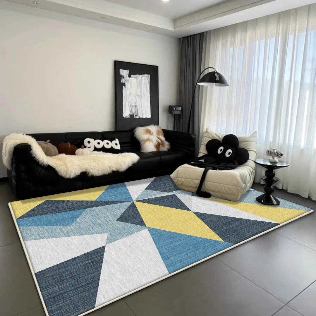 Navak Carpet Modern Light Luxury Carpet for Living Room Geometric Decoration Sofa Soft Large Rugs Bedroom Bedside Fluffy Floor Mat Non-slip