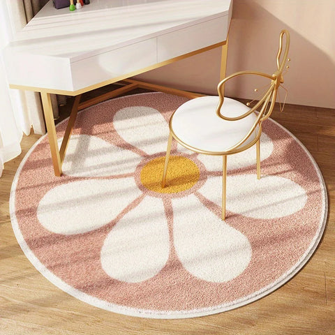 Navak Carpet Nordic Round Rug Carpets for Home Decoration Rugs Living Room Sofas Bedroom Kids Room Mat Flowers Carpet Non-slip Floor Mat