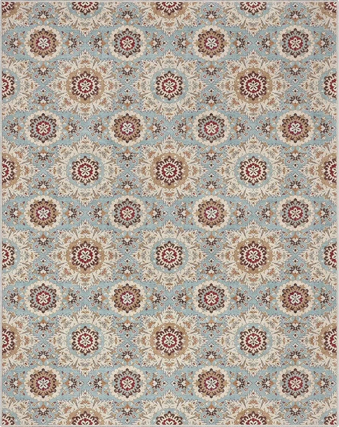 Navak Carpet Retro Floral Print Carpets for Living Room Coffee Table Sofa Decor Bedroom Area Rugs Non-slip Washable Home Cloakroom Floor Mat