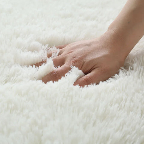 Navak Carpet White Fluffy Hall Carpet Modern Living Room Bedroom Home Decor Large Mats Thickened Non-Slip Girl Children's Room Pink Furry Rug