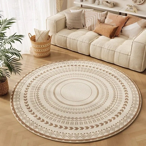 Navak Carpet Europe Bohemia Style Round Carpet Living Room Sofa Bedroom Bedside Study Kitchen Entrance Door Mat Non-slip Home Decor Rug