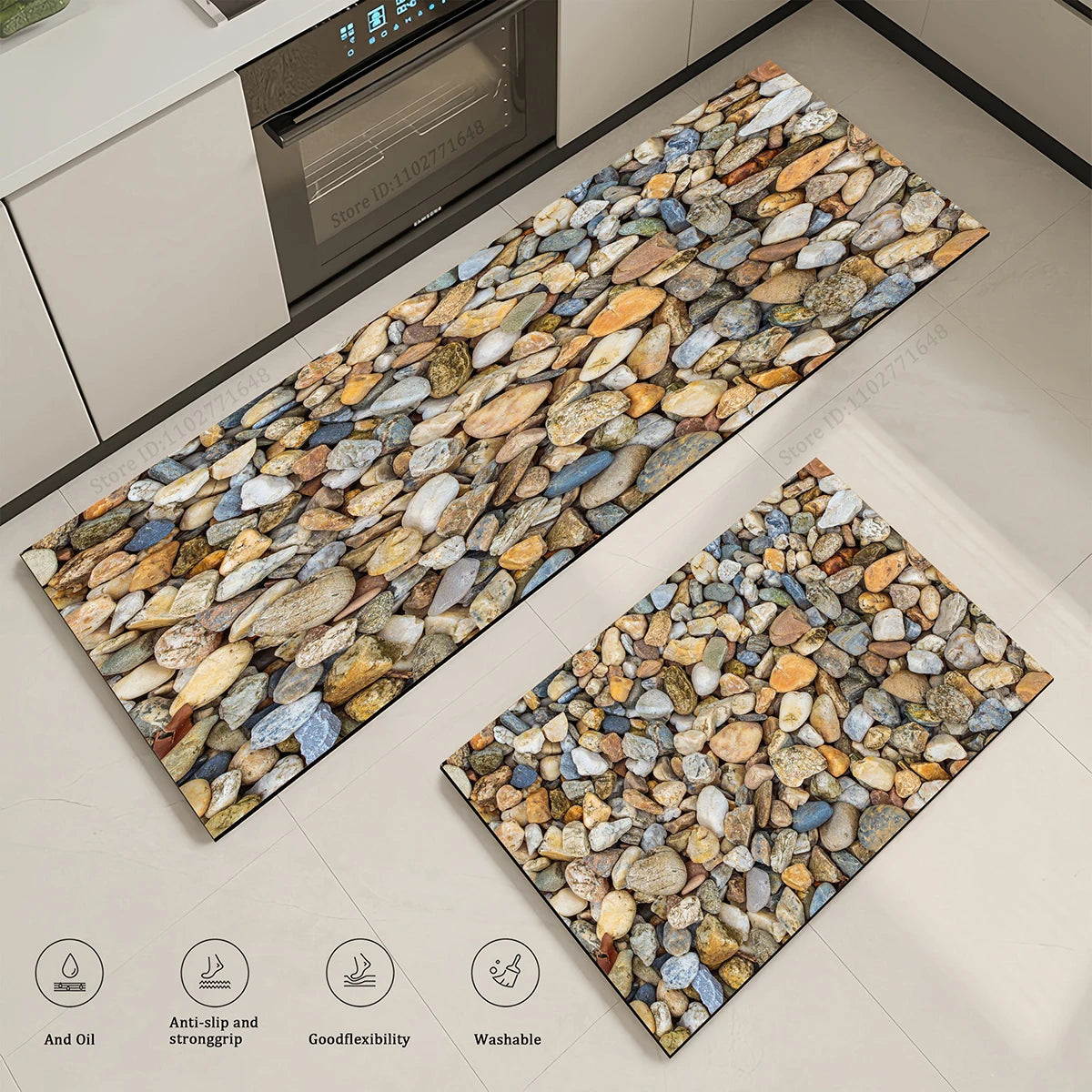 Navak Carpet Kitchen Stone Rug Waterproof and Non-slip Kitchen Long Floor Mat Quality Washable Bedroom Hallway Corner Entrance Doormat Carpet