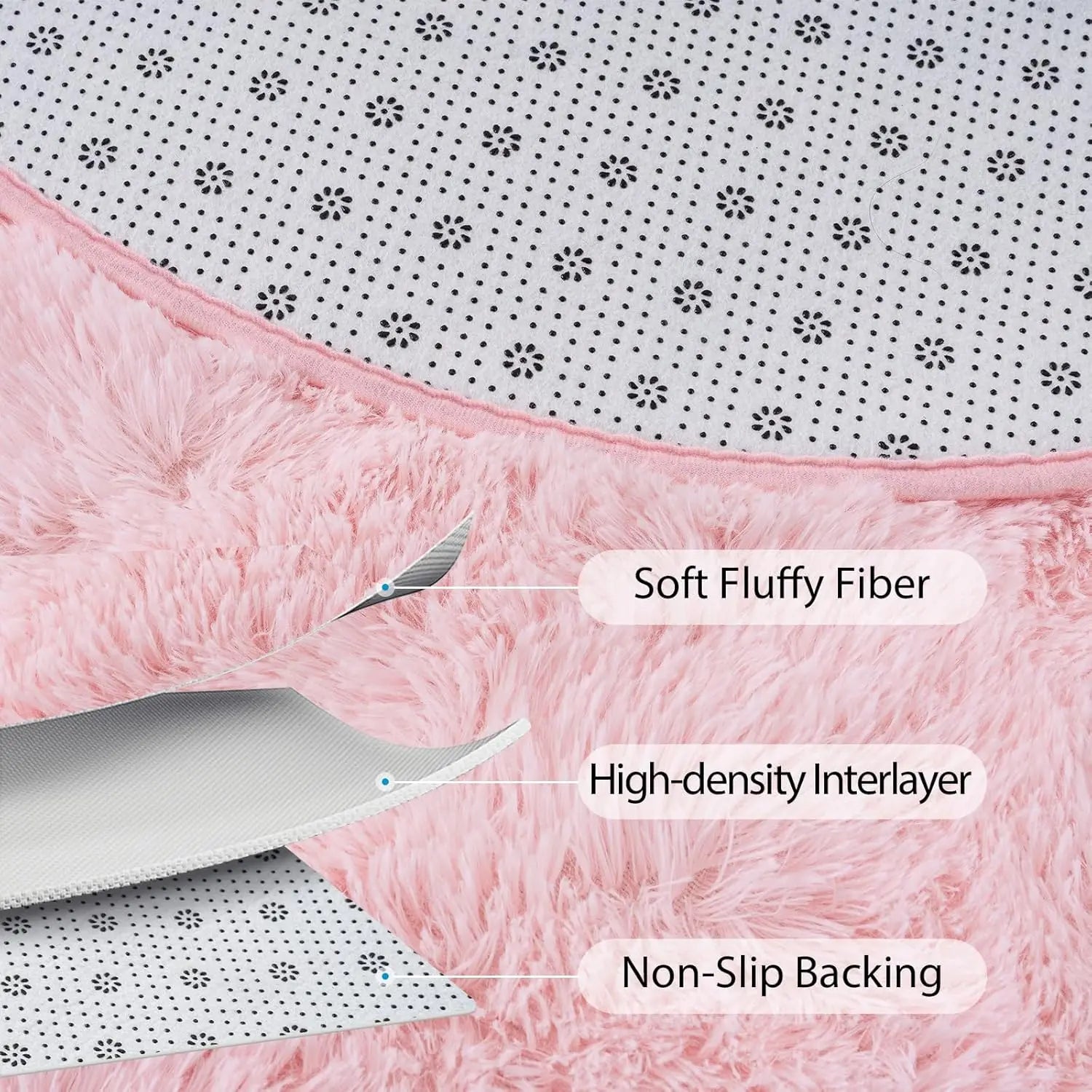 Navak Carpet Oval Fluffy Ultra Soft Area Rugs for Bedroom Plush Shaggy Carpet for Kids Room Bedside Nursery Mats, 2.6 x 5.3ft
