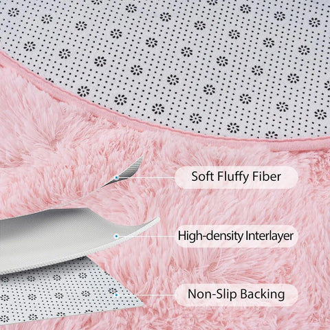 Navak Carpet Oval Fluffy Ultra Soft Area Rugs for Bedroom Plush Shaggy Carpet for Kids Room Bedside Nursery Mats, 2.6 x 5.3ft