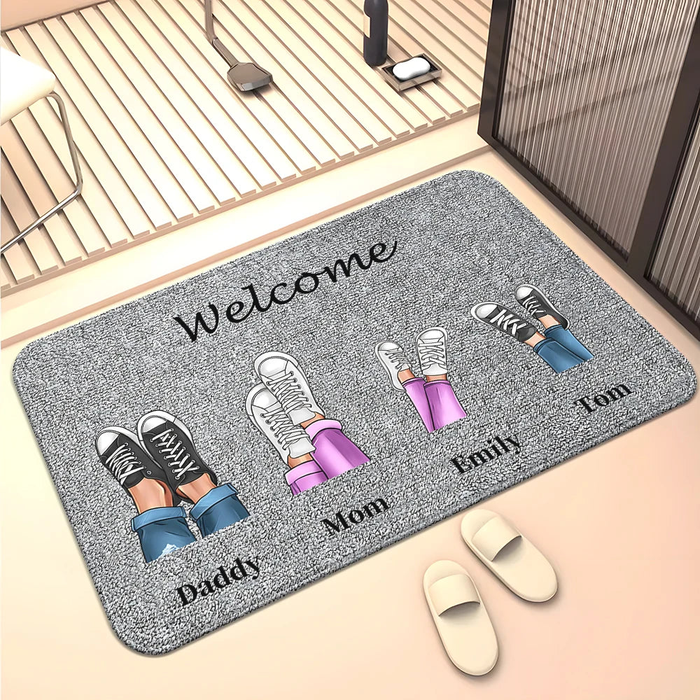 Navak Carpet Family Members Home Living Room  Sofa Door Mat Decoration Anti Slip Floor Mat Cute Rug  Door Mat Carpet  Area Rug  Kawaii Rug
