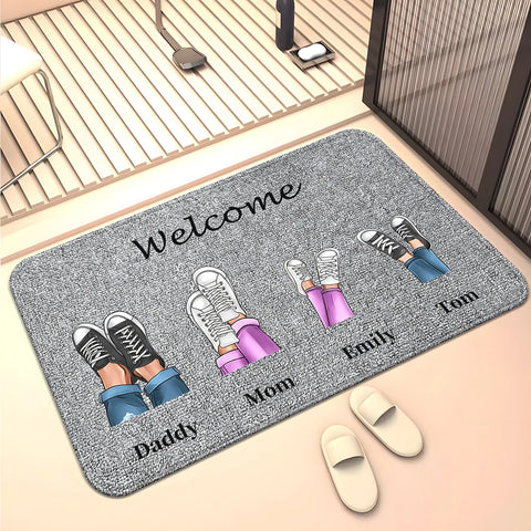 Navak Carpet Family Members Home Living Room  Sofa Door Mat Decoration Anti Slip Floor Mat Cute Rug  Door Mat Carpet  Area Rug  Kawaii Rug